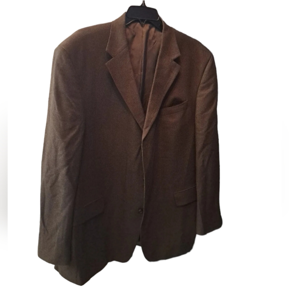 Versini Blazer Mens 48L Silk‎ wool Blend Coat Brown